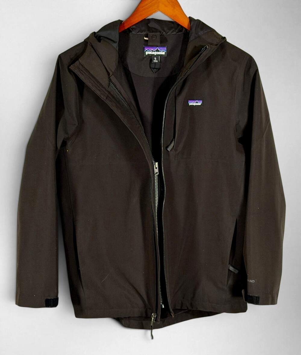 Patagonia H2No Hooded Rain Jacket XL 14 Black Waterproof Shell Youth FA23